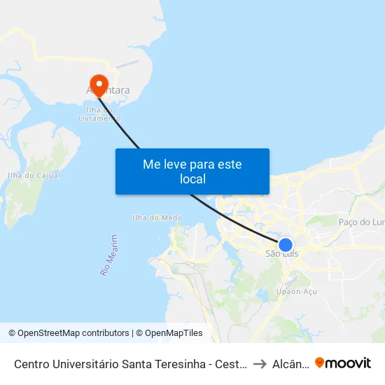 Centro Universitário Santa Teresinha - Cest (Sentido Centro) to Alcântara map