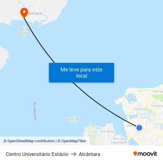 Centro Universitário Estácio to Alcântara map