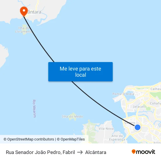 Rua Senador João Pedro, Canto Da Fabril to Alcântara map