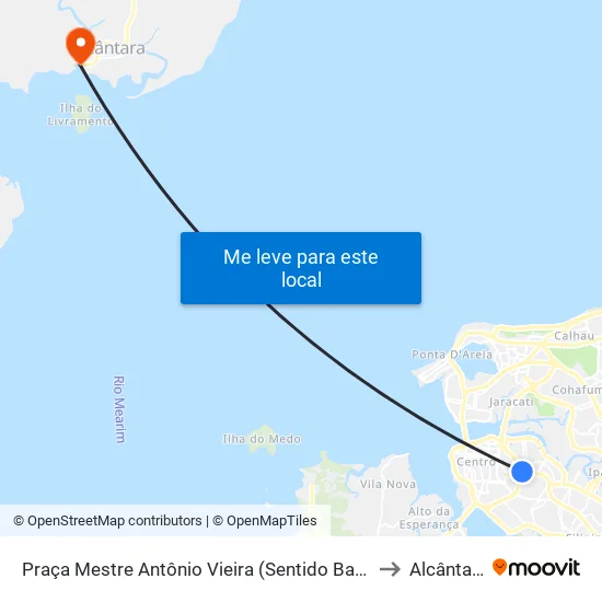 Praça Mestre Antônio Vieira (Sentido Bairro) to Alcântara map