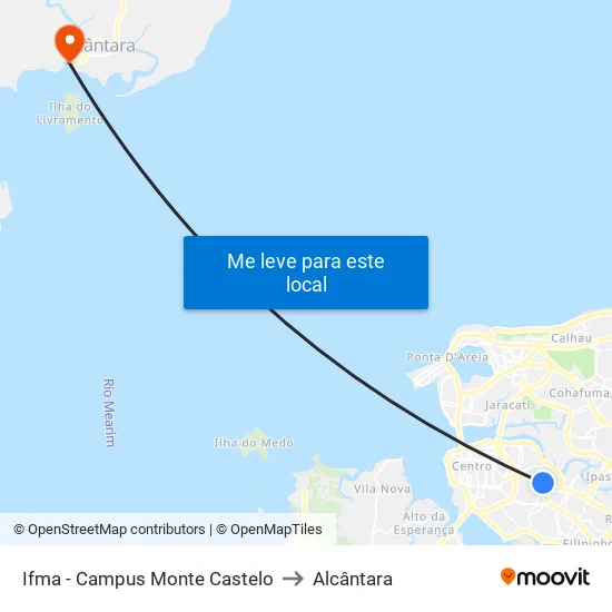 Ifma - Campus Monte Castelo to Alcântara map