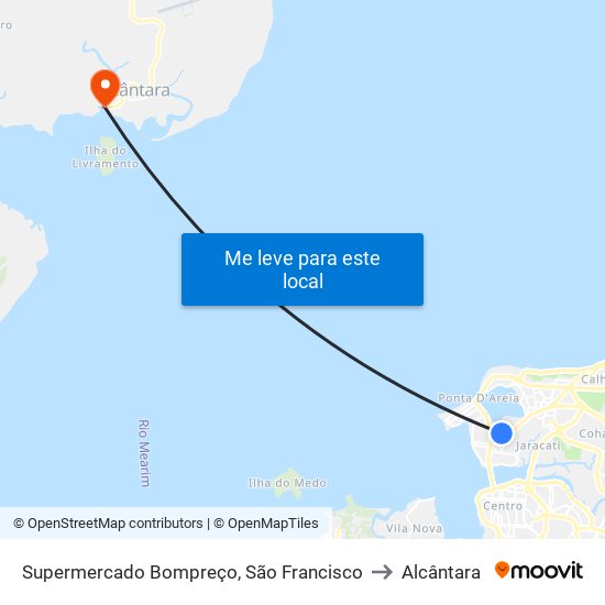 Supermercado Bompreço, São Francisco to Alcântara map