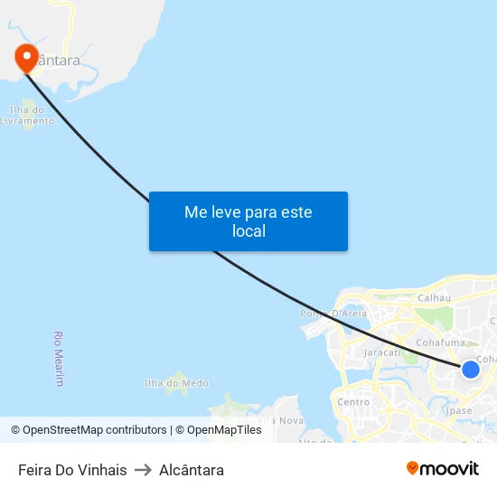 Feira Do Vinhais to Alcântara map