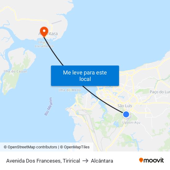 Avenida Dos Franceses, Tirirical to Alcântara map