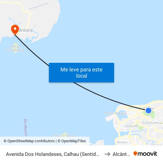 Avenida Dos Holandeses, Calhau (Sentido Centro) to Alcântara map