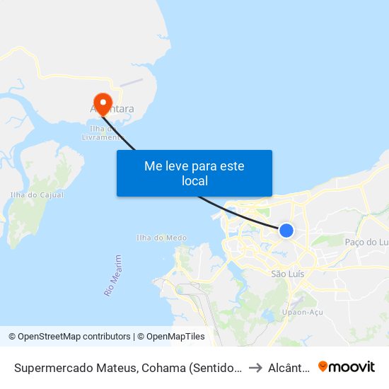 Supermercado Mateus, Cohama (Sentido Centro) to Alcântara map