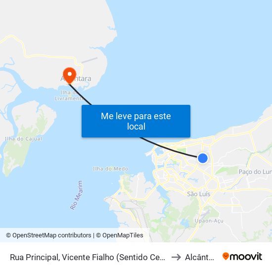 Rua Principal, Vicente Fialho (Sentido Centro) to Alcântara map