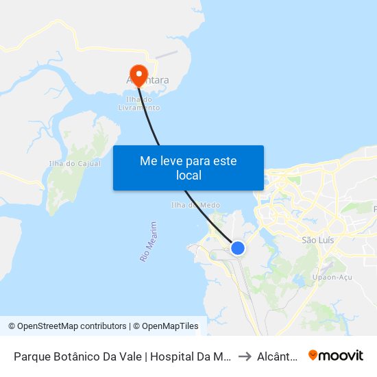 Parque Botânico Da Vale | Hospital Da Mulher to Alcântara map