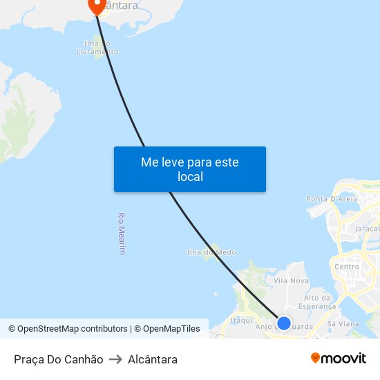 Praça Do Canhão to Alcântara map
