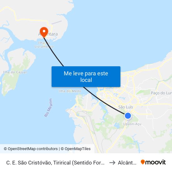 C. E. São Cristóvão, Tirirical (Sentido Forquilha) to Alcântara map