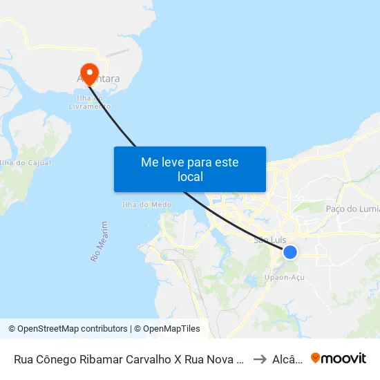 Rua Cônego Ribamar Carvalho X Rua Nova Betel (Sentido Terminal) to Alcântara map