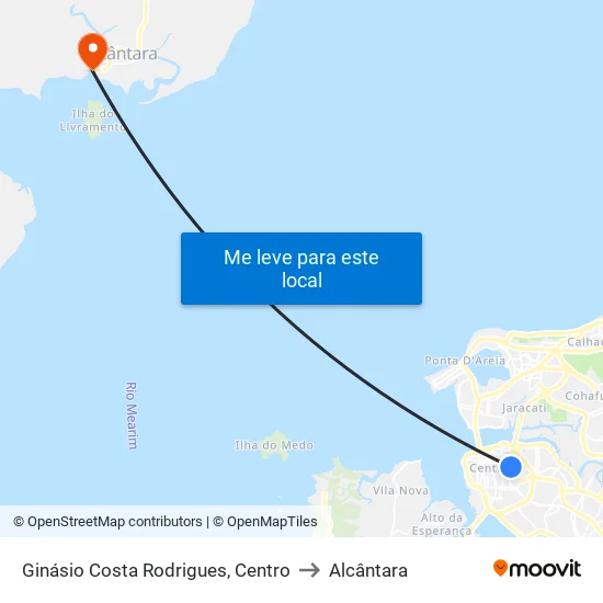 Ginásio Costa Rodrigues | Praça Deodoro to Alcântara map