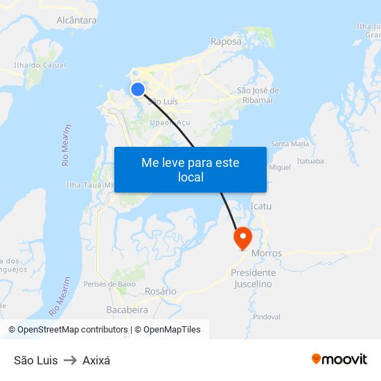 São Luis to Axixá map