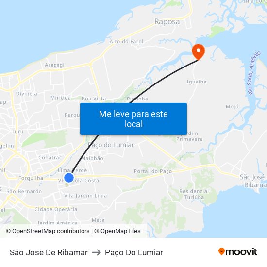 São José De Ribamar to Paço Do Lumiar map