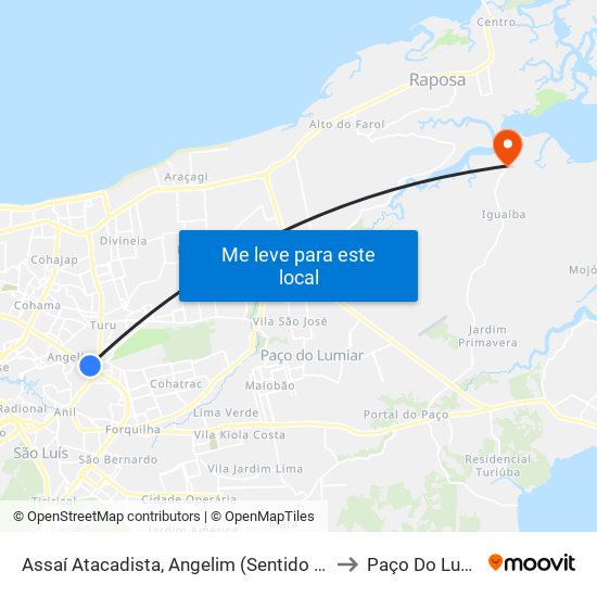 Assaí Atacadista, Angelim (Sentido Centro) to Paço Do Lumiar map