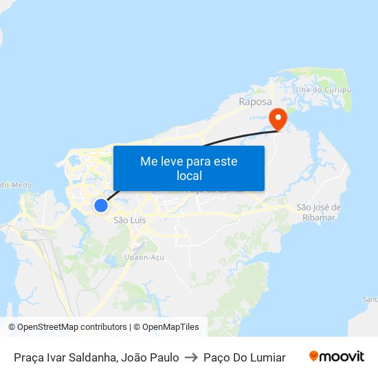 Praça Ivar Saldanha, João Paulo to Paço Do Lumiar map