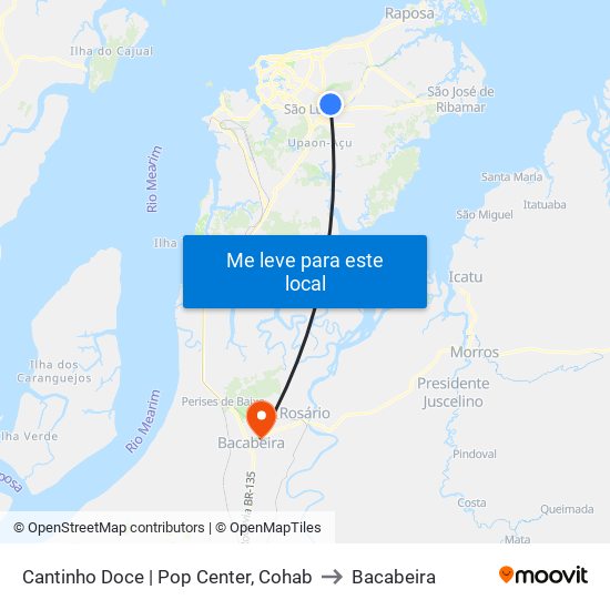 Cantinho Doce | Pop Center, Cohab to Bacabeira map