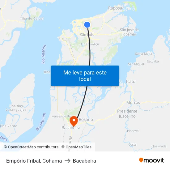 Empório Fribal, Cohama to Bacabeira map