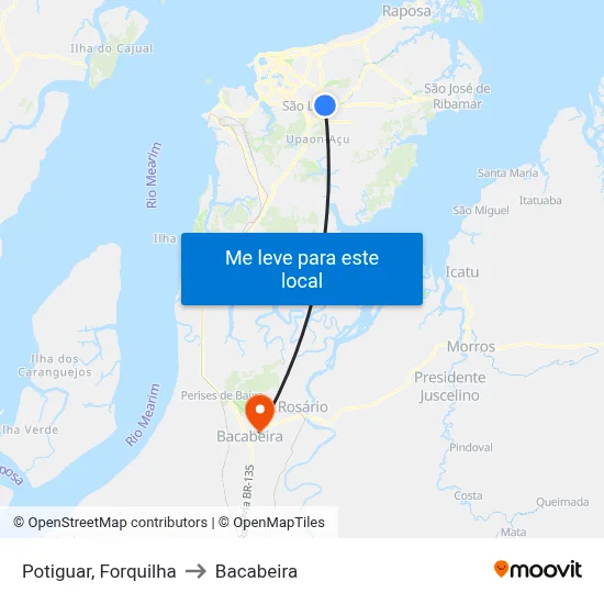 Potiguar, Forquilha to Bacabeira map