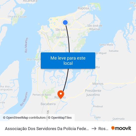 Associação Dos Servidores Da Polícia Federal Do Maranhão to Rosário map