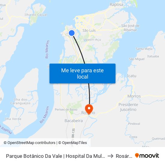 Parque Botânico Da Vale | Hospital Da Mulher to Rosário map
