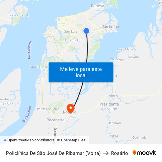 Policlínica De São José De Ribamar (Volta) to Rosário map