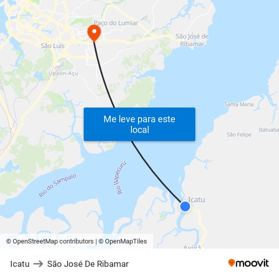 Icatu to São José De Ribamar map
