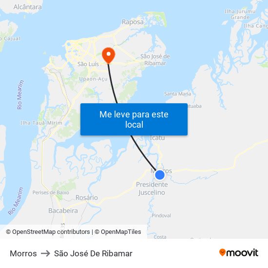 Morros to São José De Ribamar map