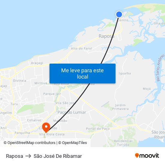 Raposa to São José De Ribamar map