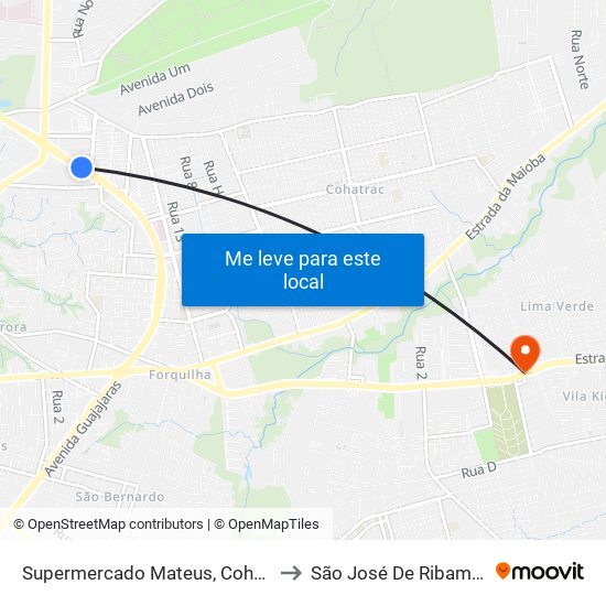 Supermercado Mateus, Cohab to São José De Ribamar map