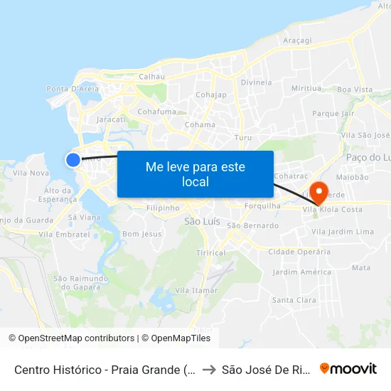 Centro Histórico - Praia Grande (Externa 1) to São José De Ribamar map