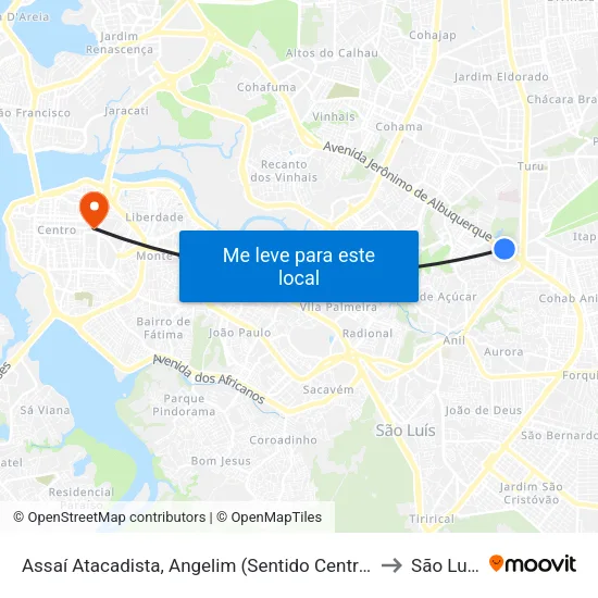 Assaí Atacadista, Angelim (Sentido Centro) to São Luis map