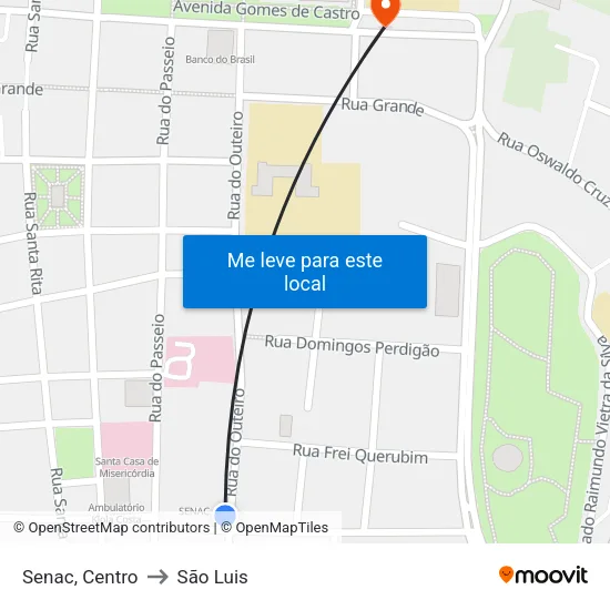 Senac, Centro to São Luis map