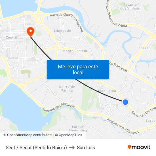 Sest / Senat (Sentido Bairro) to São Luis map