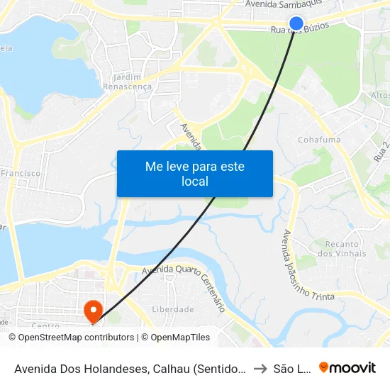 Avenida Dos Holandeses, Calhau (Sentido Centro) to São Luis map