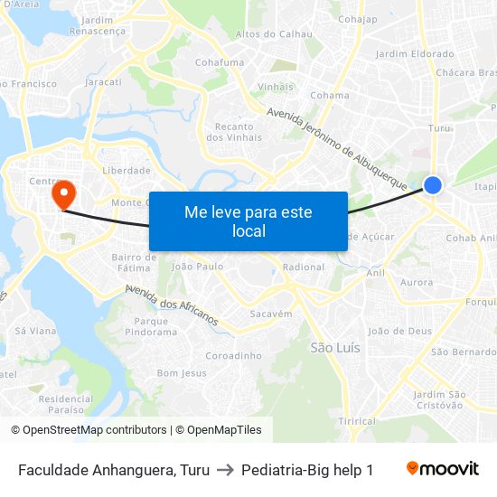Faculdade Anhanguera, Turu to Pediatria-Big help 1 map