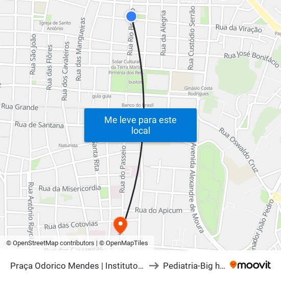 Praça Odorico Mendes | Instituto Florence to Pediatria-Big help 1 map
