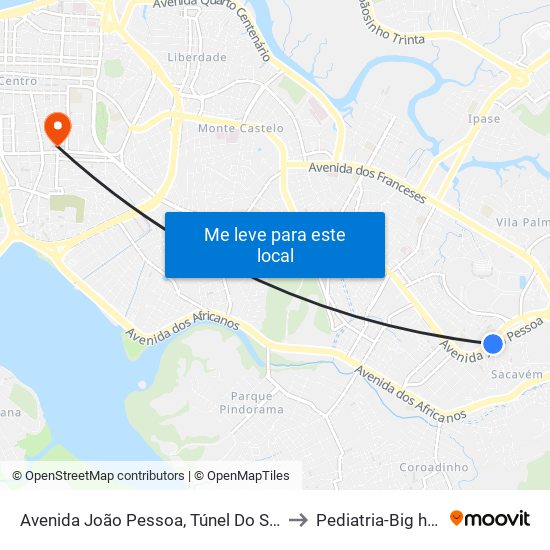Avenida João Pessoa, Túnel Do Sacavém to Pediatria-Big help 1 map