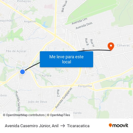 Avenida Casemiro Júnior, Anil to Ticaracatica map
