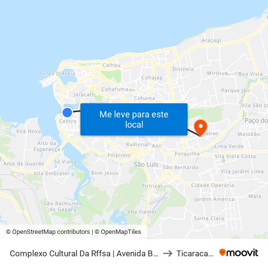 Complexo Cultural Da Rffsa | Avenida Beira Mar to Ticaracatica map