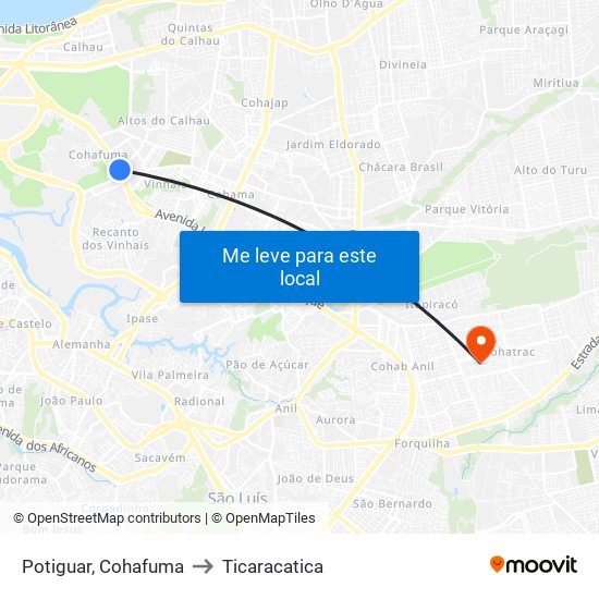 Potiguar, Cohafuma to Ticaracatica map