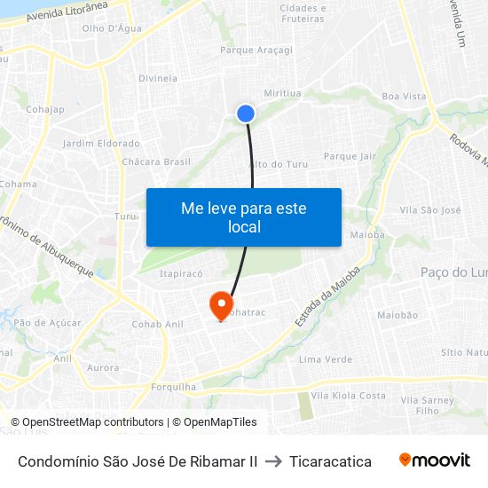 Condomínio São José De Ribamar II to Ticaracatica map