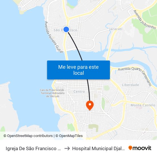 Igreja De São Francisco De Assis (Sentido Centro) to Hospital Municipal Djalma Marques - Socorrão I map