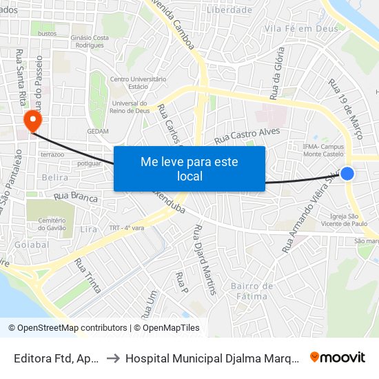 Editora Ftd, Apeadouro to Hospital Municipal Djalma Marques - Socorrão I map