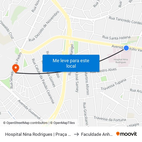 Hospital Nina Rodrigues | Praça Da Conceição to Faculdade Anhanguera map