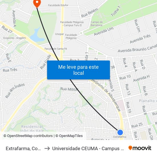 Extrafarma, Cohab to Universidade  CEUMA - Campus TURU map