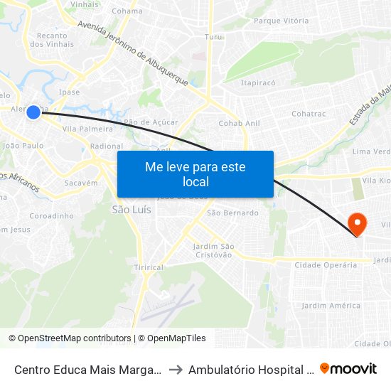 Centro Educa Mais Margarida Pires Leal, Alemanha to Ambulatório Hospital Dr Clementino Moura map