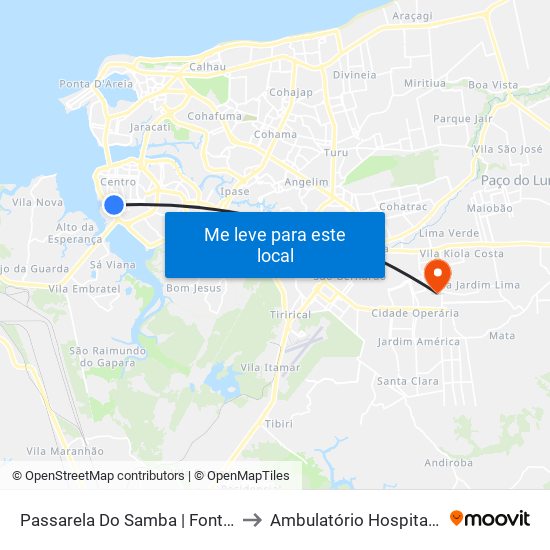 Passarela Do Samba | Fonte Do Bispo (Sentido Bairro) to Ambulatório Hospital Dr Clementino Moura map