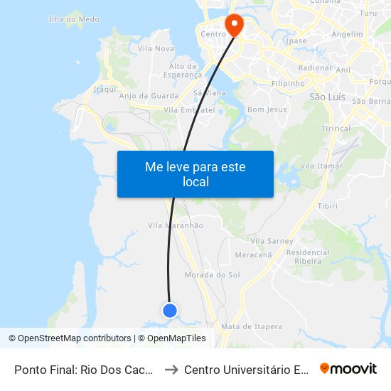Ponto Final: Rio Dos Cachorros to Centro Universitário Estácio map
