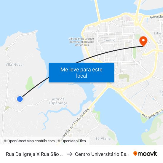 Rua Da Igreja X Rua São José to Centro Universitário Estácio map